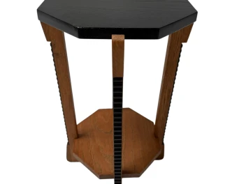 Art Deco Amsterdamse School Octagonal Pedestal Table, 1920s